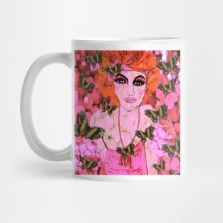 Beauty in Pink Flowers and Butterflies Vintage Mug